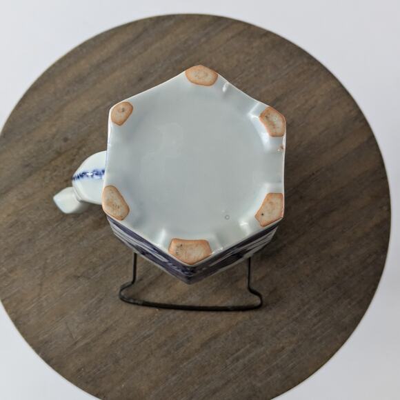 Miniature Chinese Tea Pot Vintage Soy Sauce Vinegar Container Chinoiserie Cobalt - Picture 8 of 10